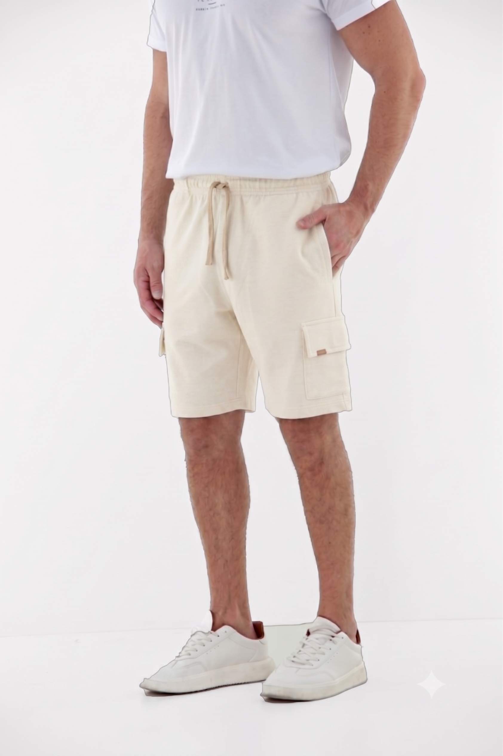 Vista alternativa de Bermuda Masculina Estonada com Bolso Cargo Linha Blend