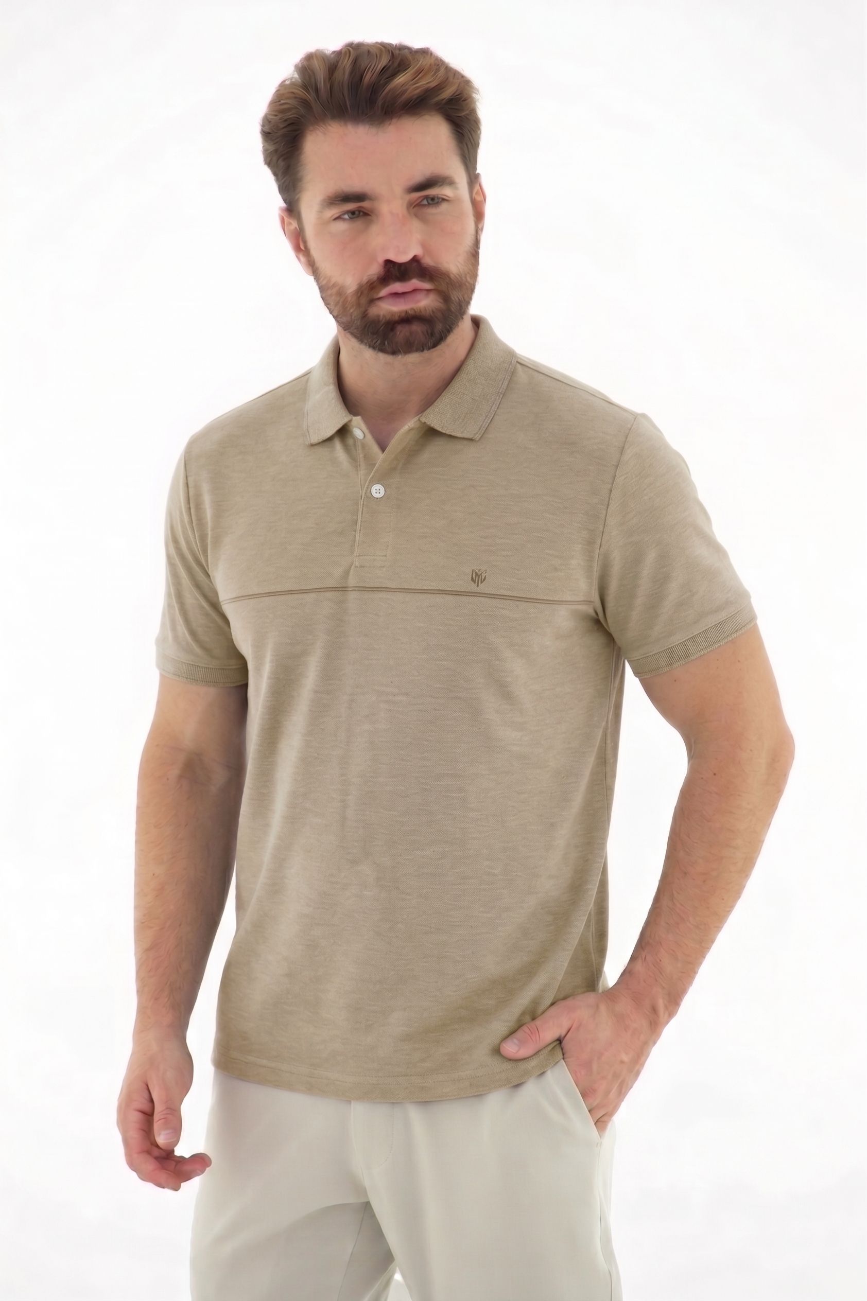 Fotografia de Camisa Polo com Listas em Piquet Linha Blend