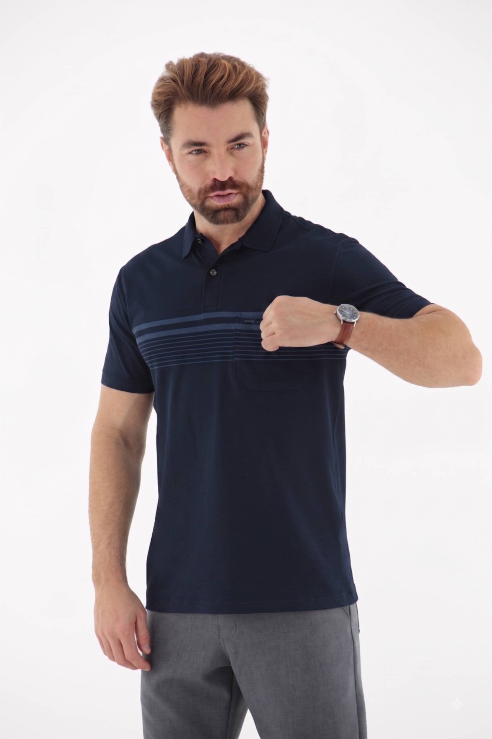 Vista lateral 5 do produto Camisa Polo Masculina com Bolso linha Blend