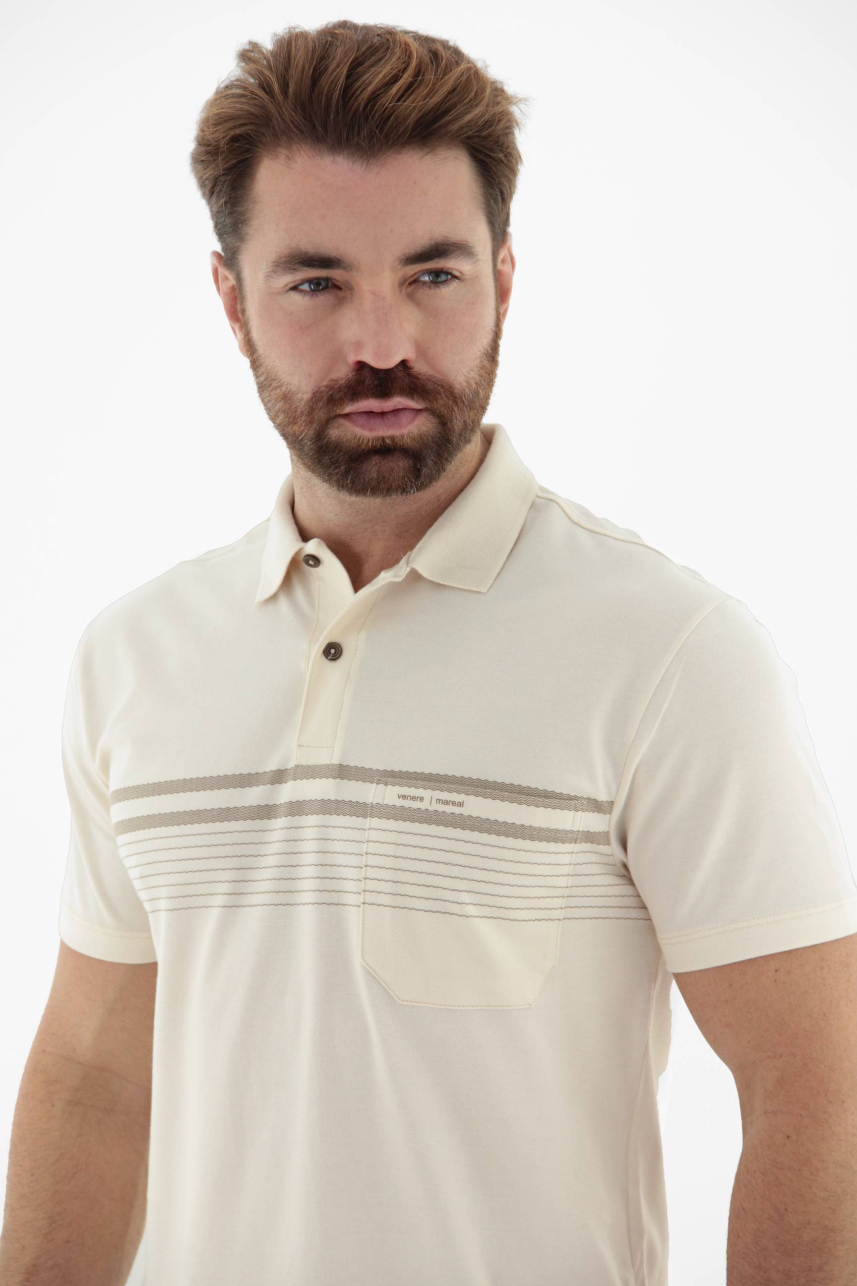 Vista lateral 3 do produto Camisa Polo Masculina com Bolso linha Blend
