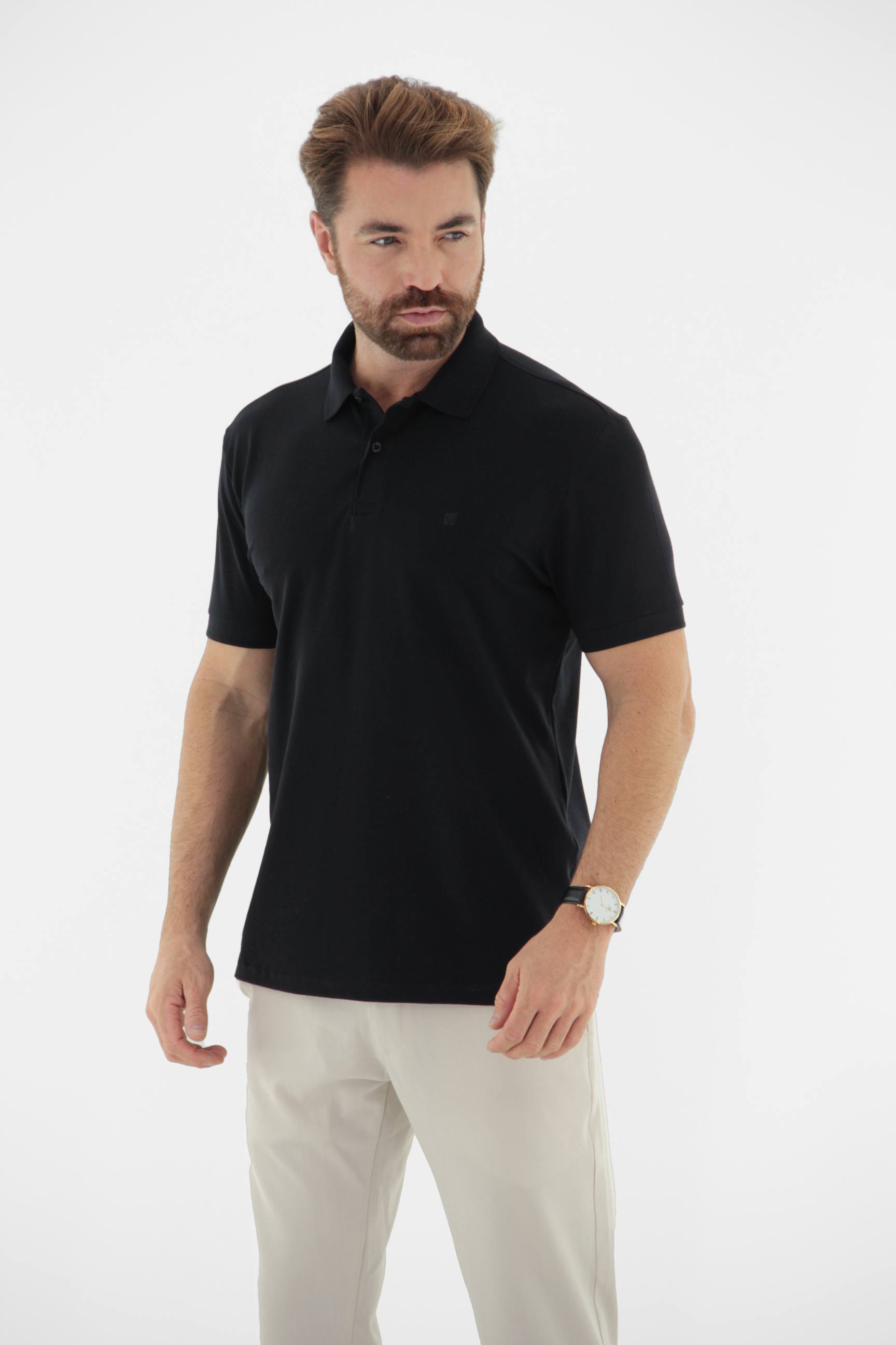 Fotografia de Camisa Polo Masculina em Algodão Pima Premium