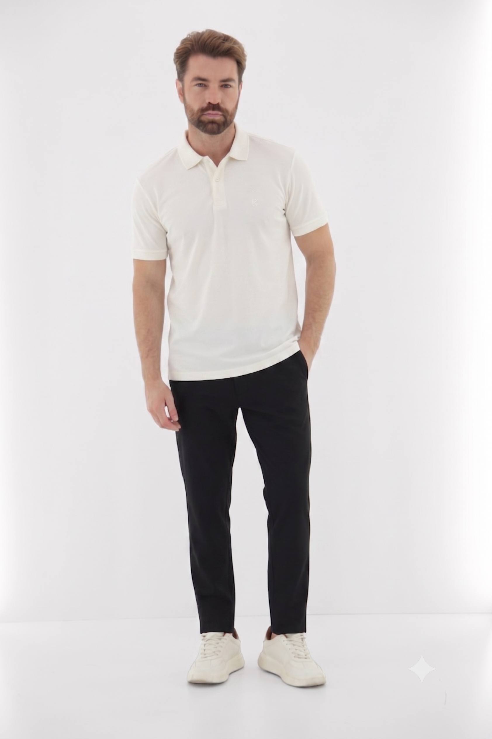 Vista lateral 3 do produto Camisa Polo Masculina em Algodão Pima Premium