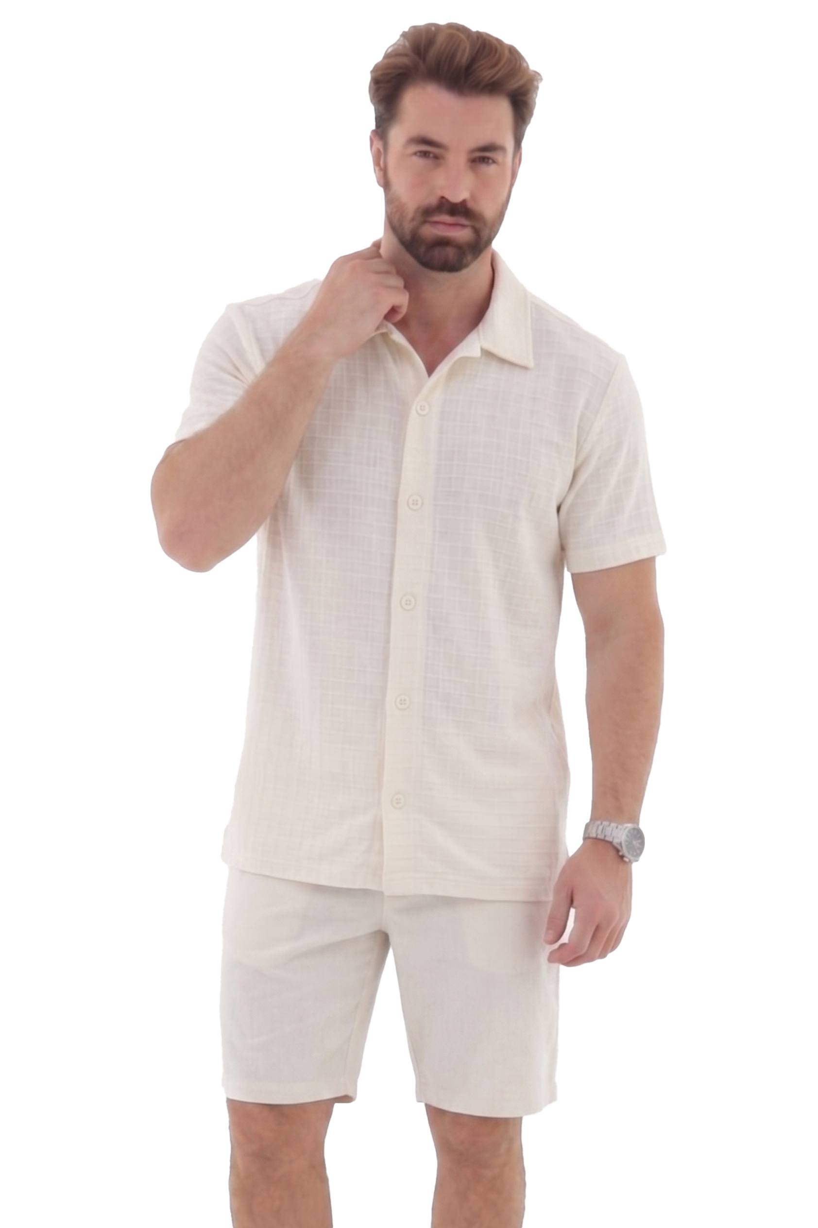 Vista lateral 3 do produto Camisa Masculina Texturizada Aberta com Botões