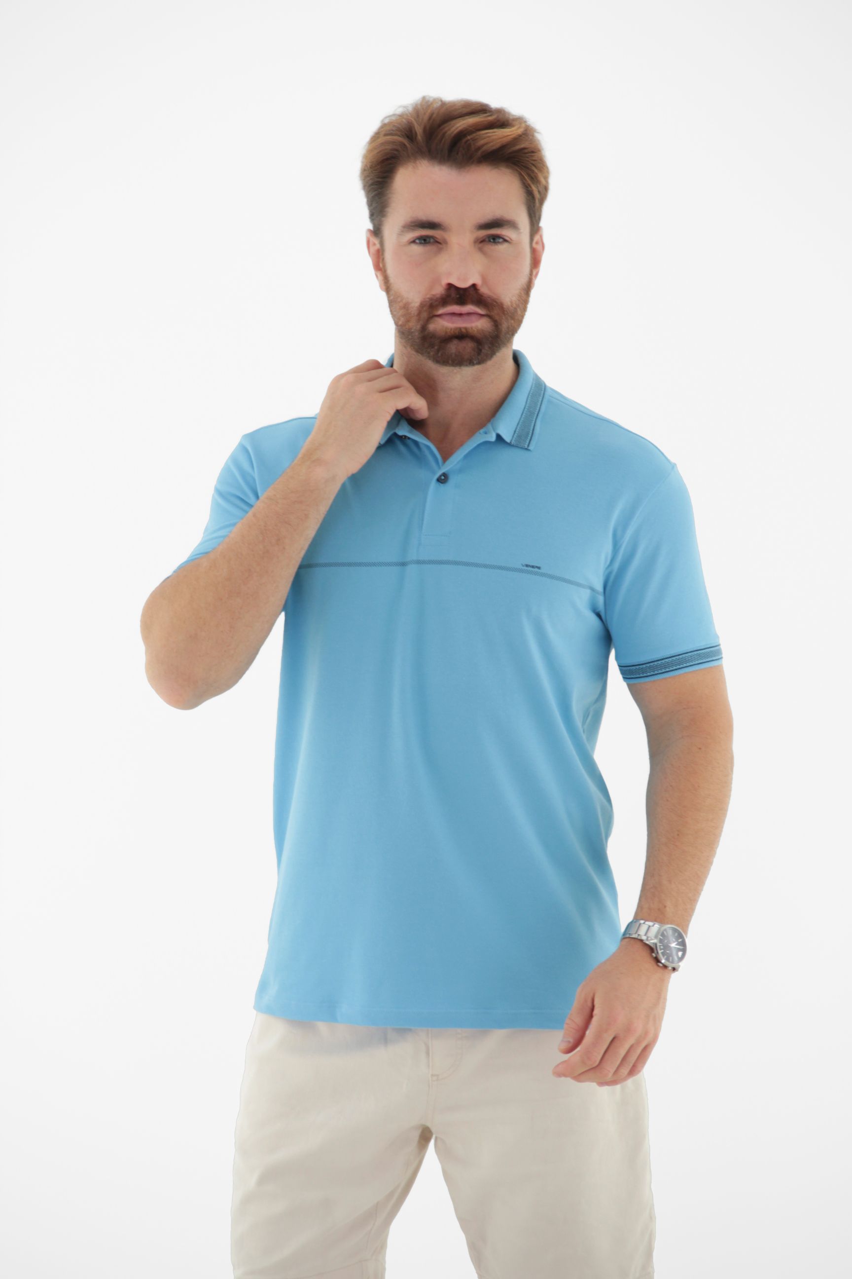 Fotografia de Camisa Polo Masculina de Listra no Peito Linha Blend