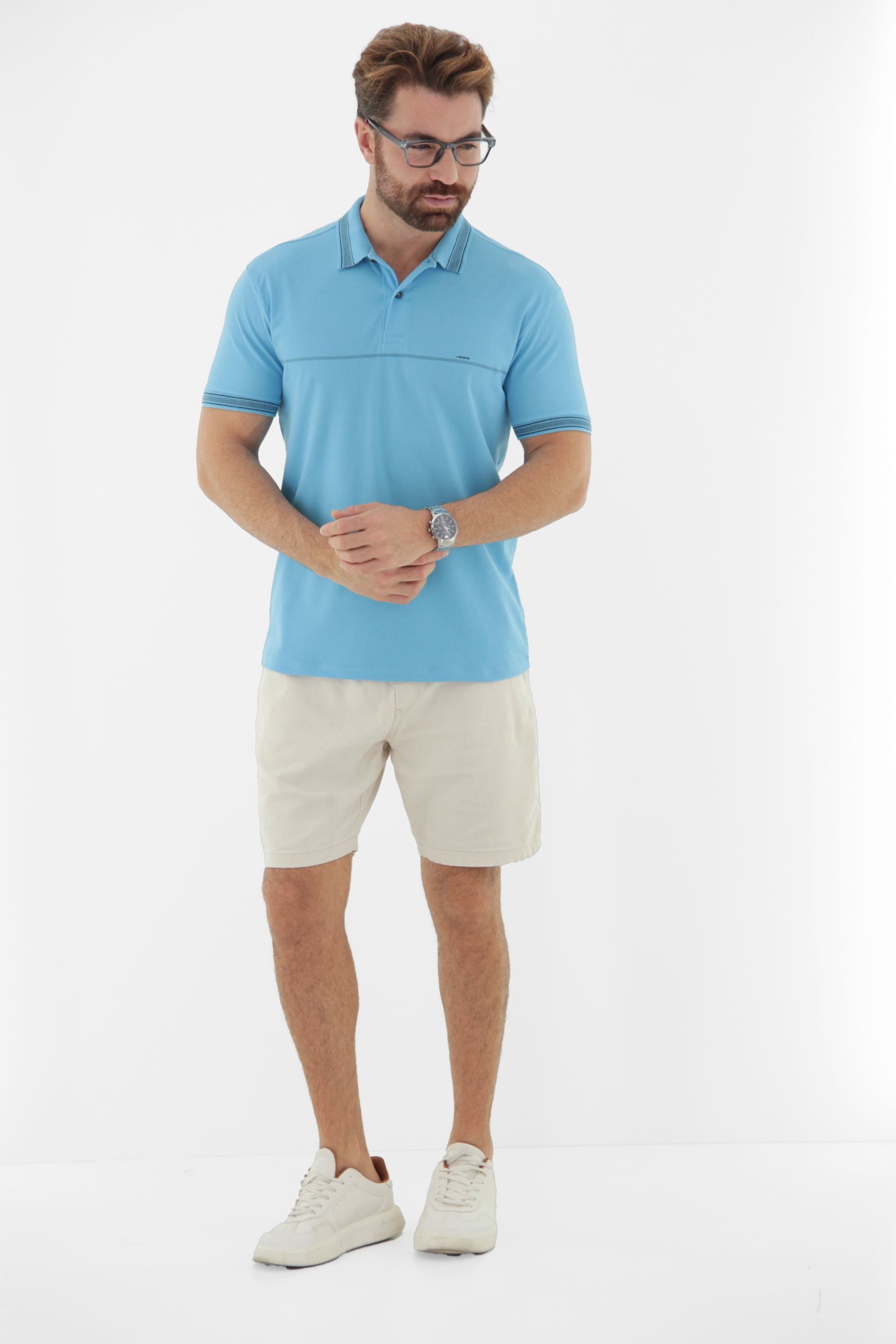 Vista alternativa de Camisa Polo Masculina de Listra no Peito Linha Blend