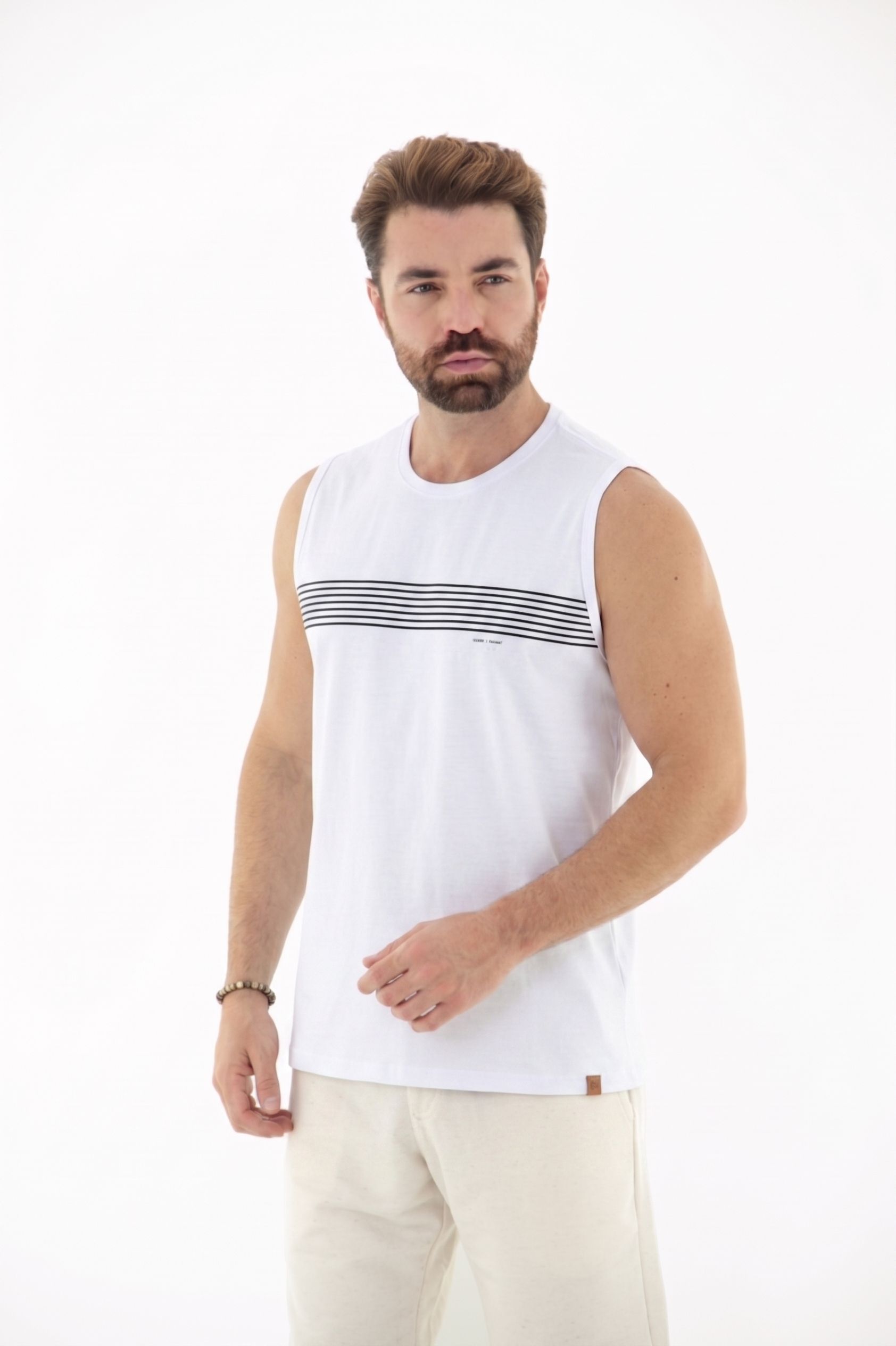 Fotografia de Camiseta Machão Masculina 100% Algodão com Estampa de Linhas