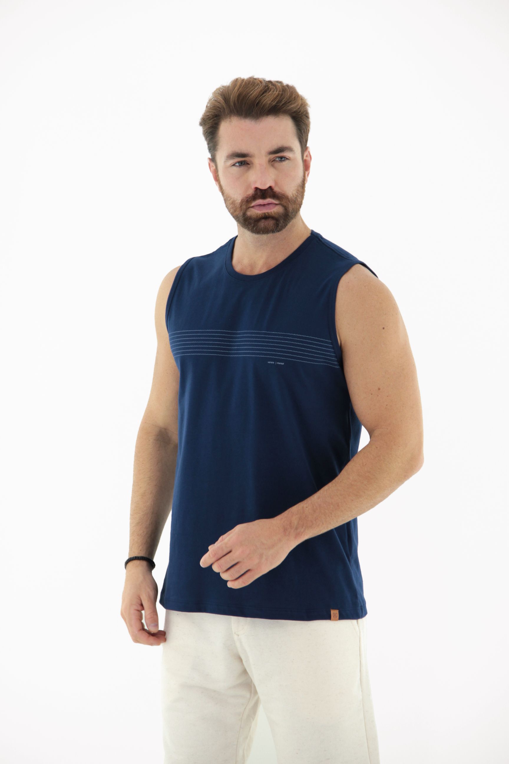 Vista lateral 3 do produto Camiseta Machão Masculina 100% Algodão com Estampa de Linhas