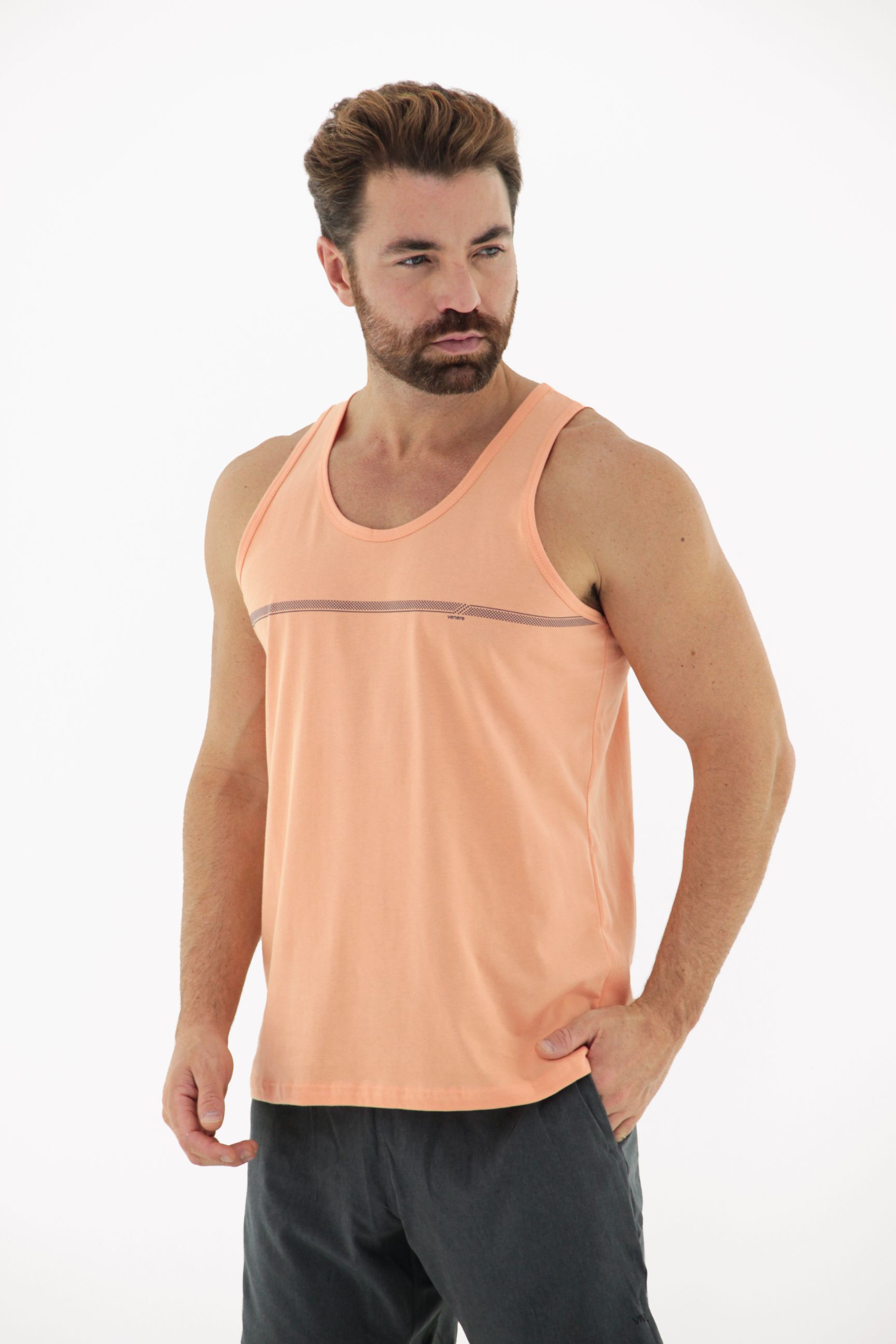 Vista alternativa de Camiseta Regata Masculina 100% Algodão Estilo Náutico