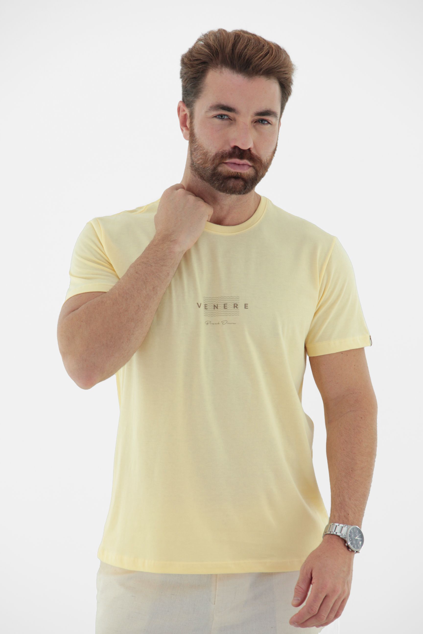 Vista alternativa de Camiseta T-Shirt Masculina 100% Algodão com Estampa Venere Linha Blend