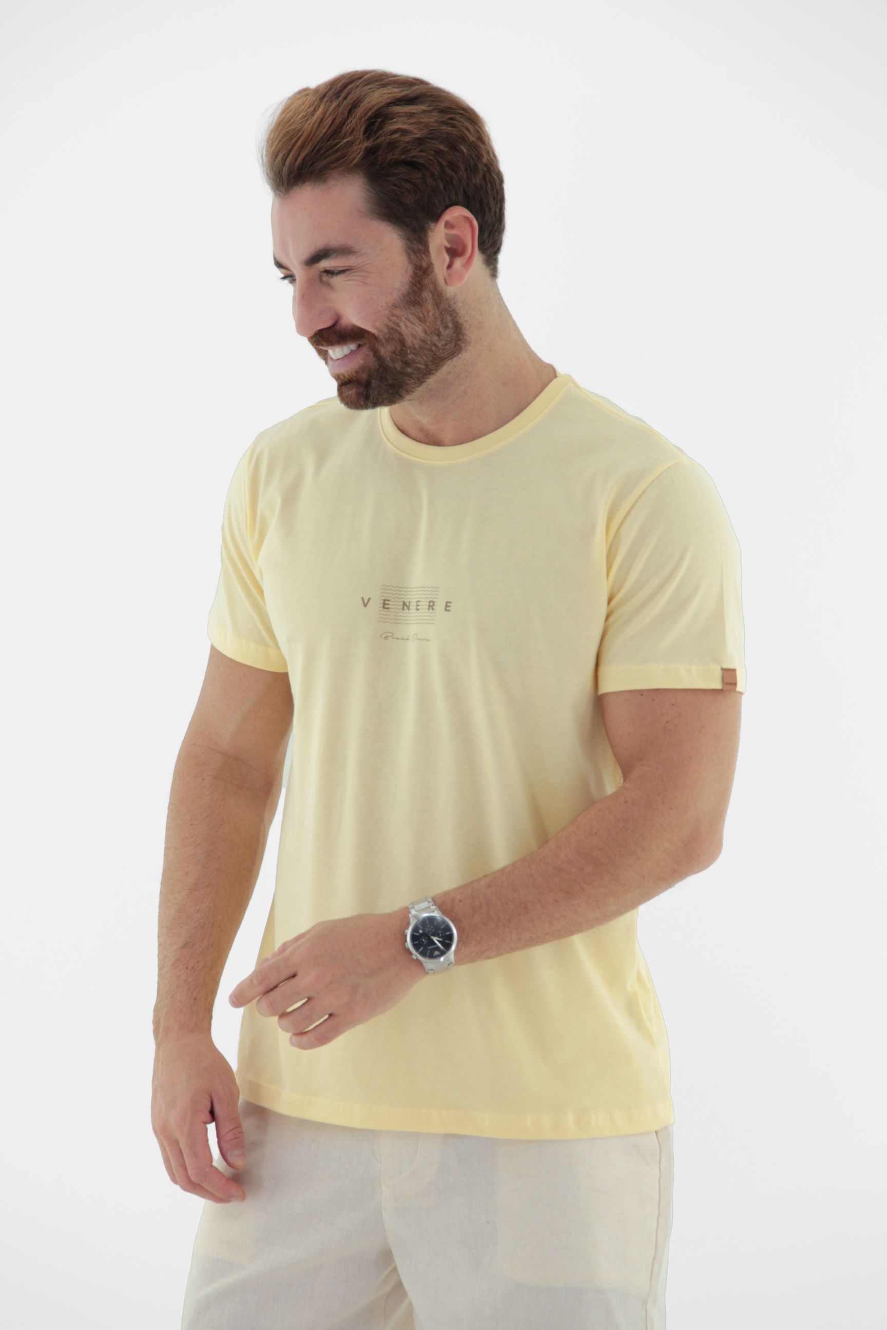 Vista lateral 3 do produto Camiseta T-Shirt Masculina 100% Algodão com Estampa Venere Linha Blend