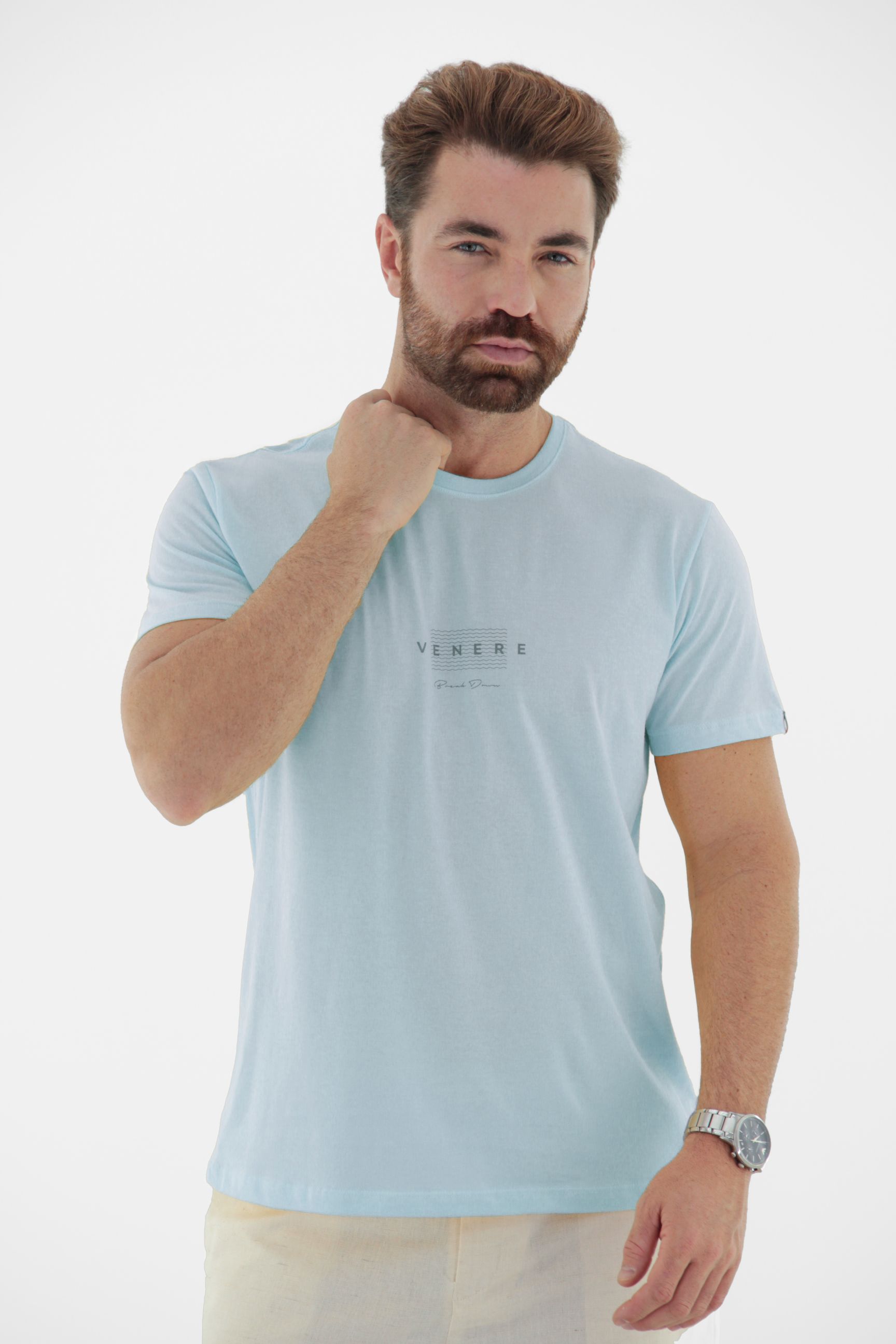 Fotografia de Camiseta T-Shirt Masculina 100% Algodão com Estampa Venere Linha Blend