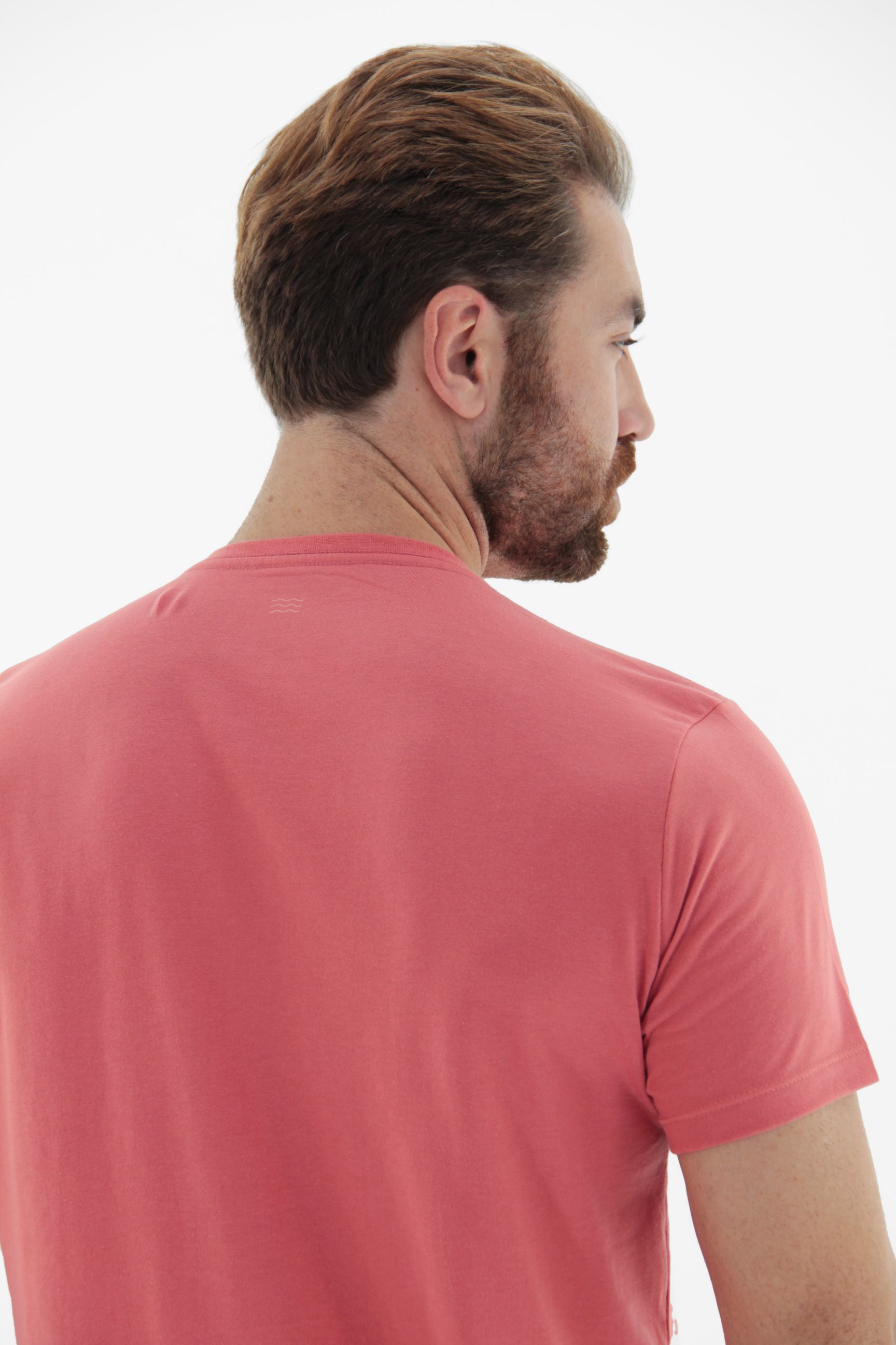 Vista lateral 2 do produto Camiseta T-Shirt Masculina 100% Algodão com Listras no Peito