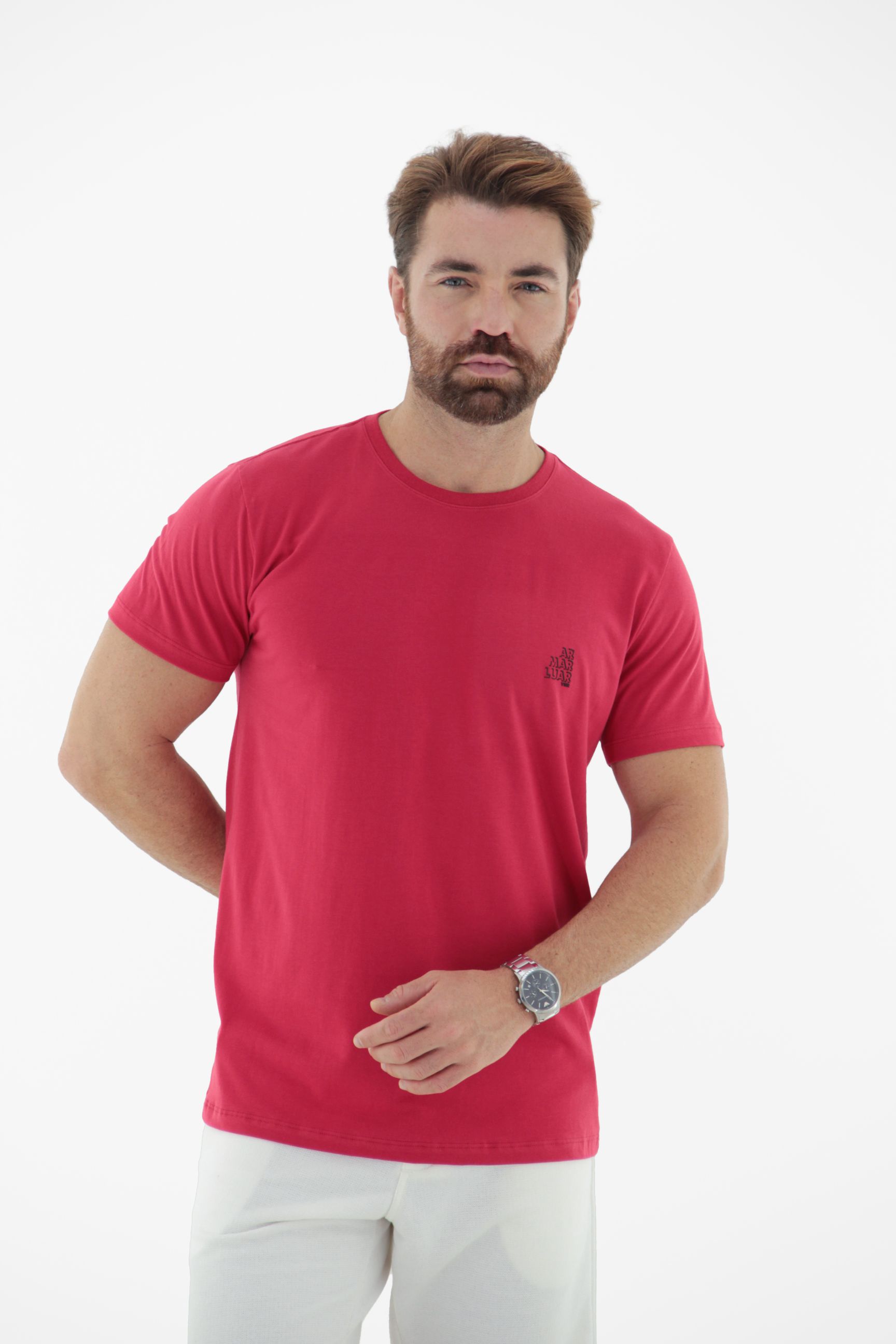 Fotografia de Camiseta T-Shirt Masculina com Estampa em Relevo Linha Blend
