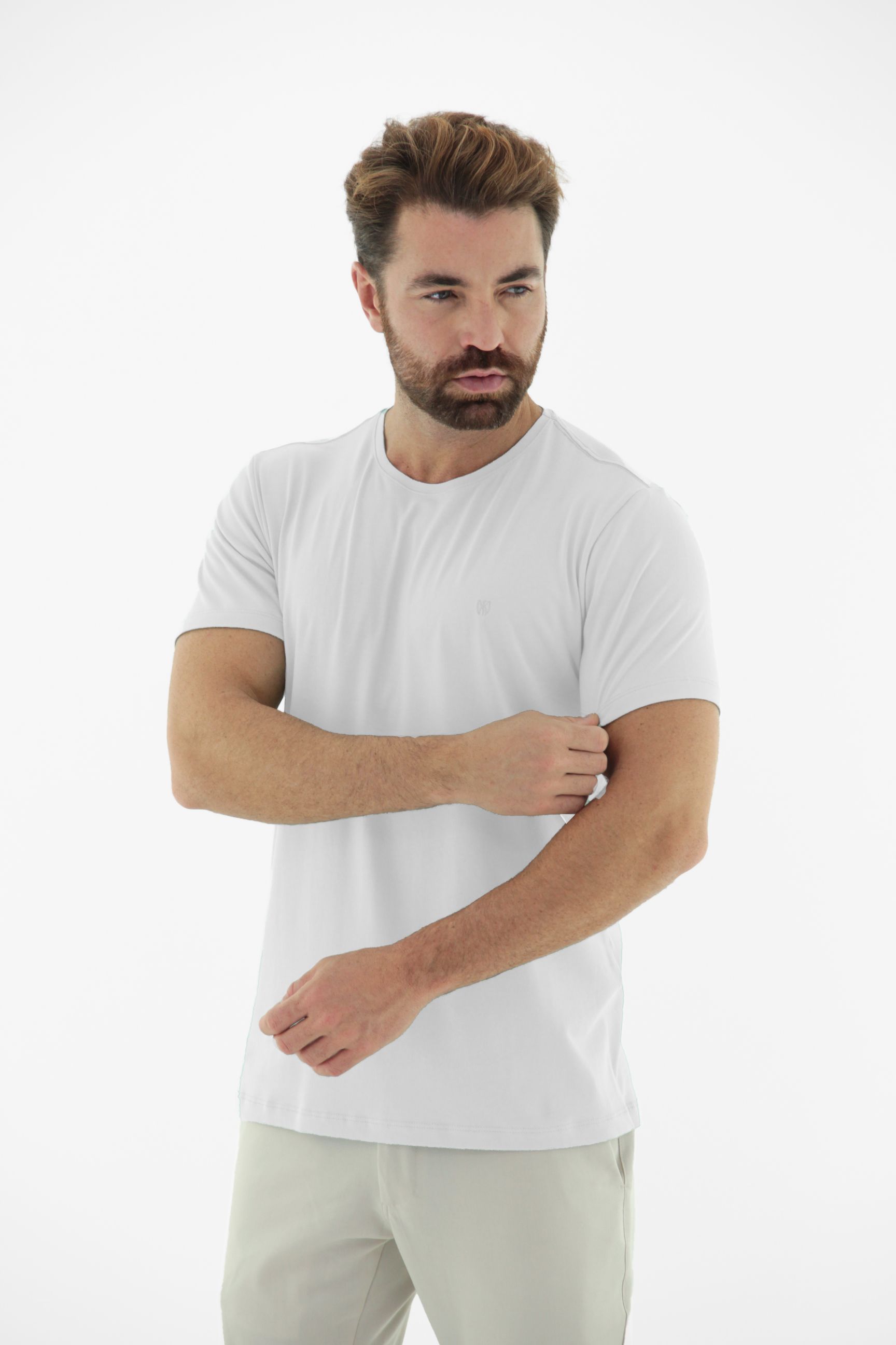 Vista alternativa de Camiseta T-Shirt Masculina em Algodão com Elastano