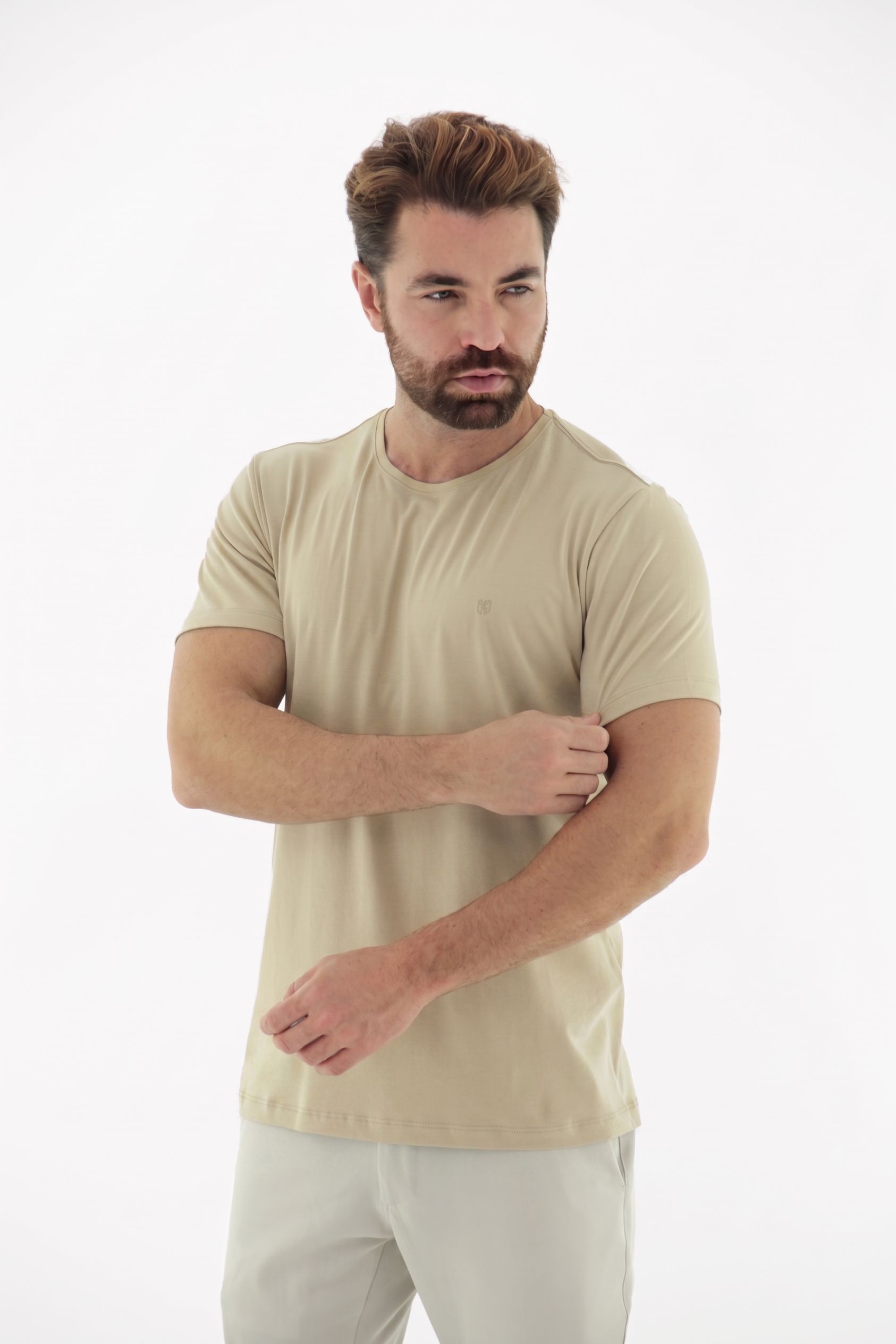 Vista lateral 5 do produto Camiseta T-Shirt Masculina em Algodão com Elastano