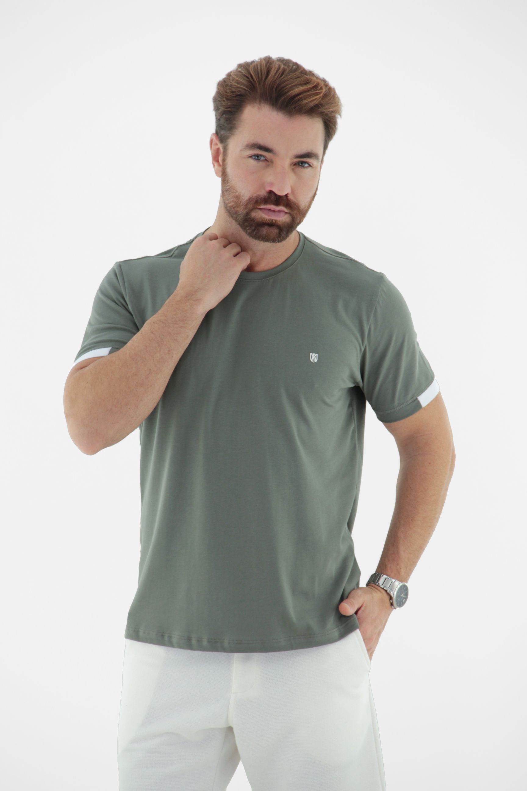 Fotografia de Camiseta T-Shirt Masculina Premium com Recorte na Manga