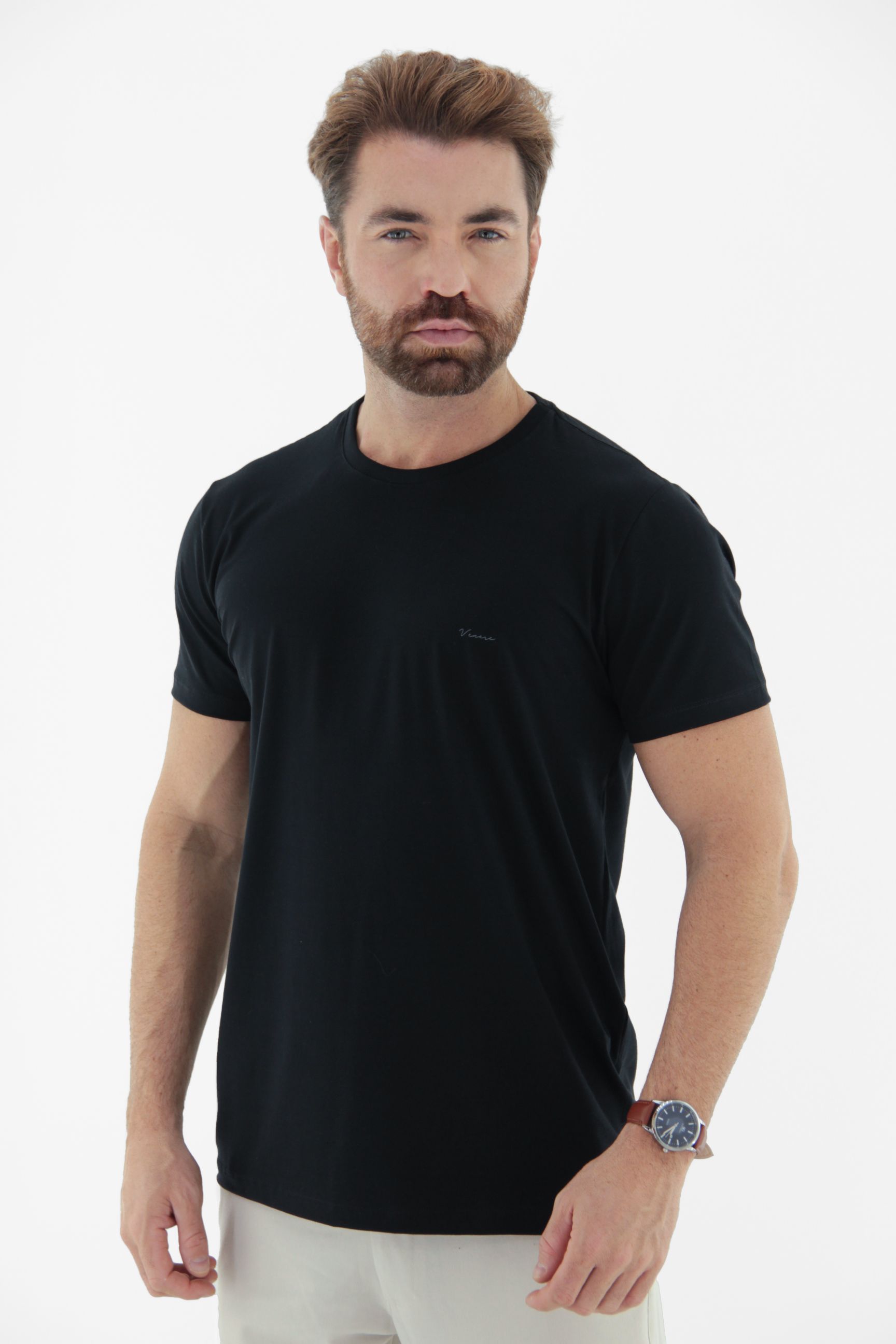 Vista alternativa de Camiseta T-Shirt Masculina Premium em Algodão Pima com Elastano