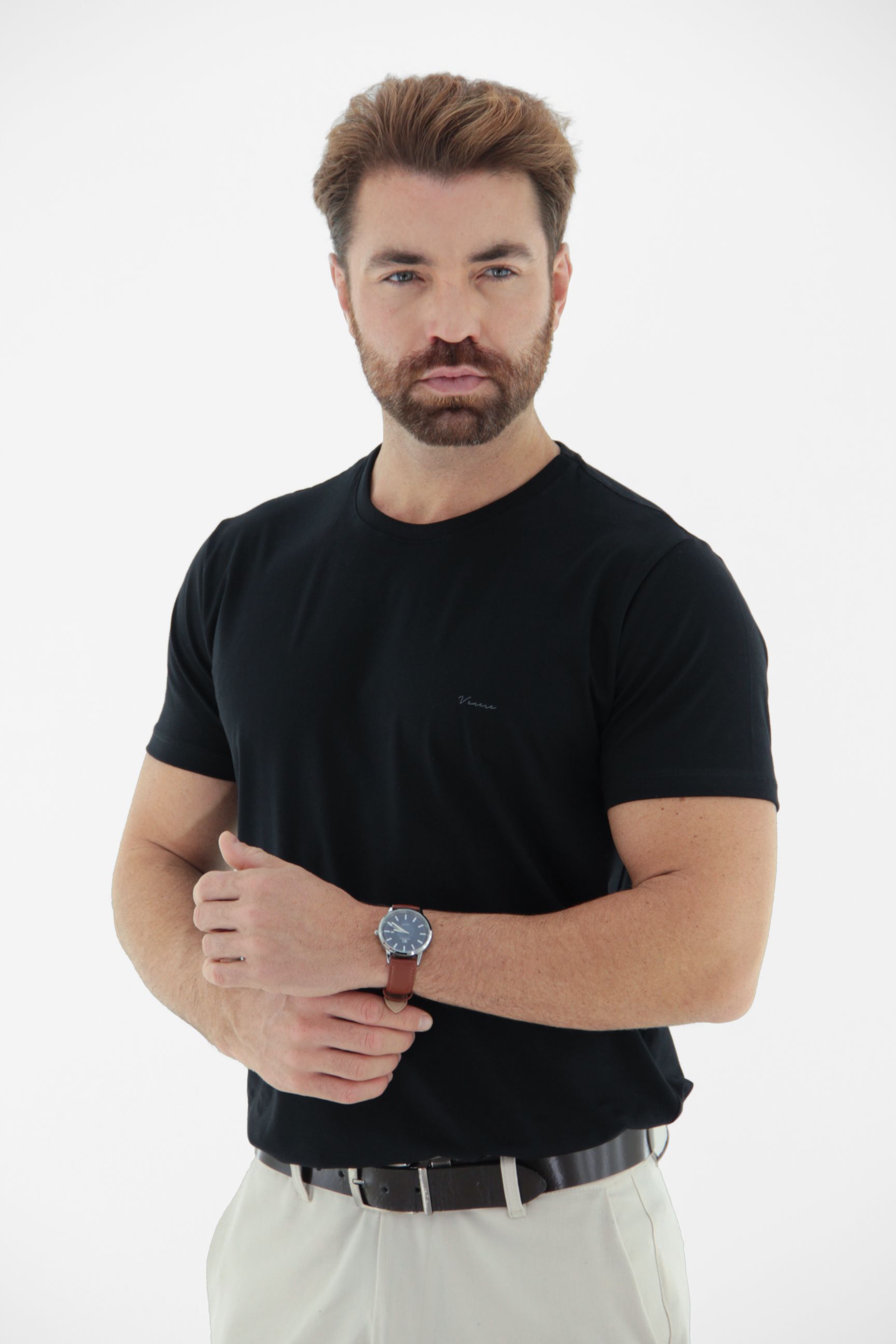 Vista lateral 4 do produto Camiseta T-Shirt Masculina Premium em Algodão Pima com Elastano