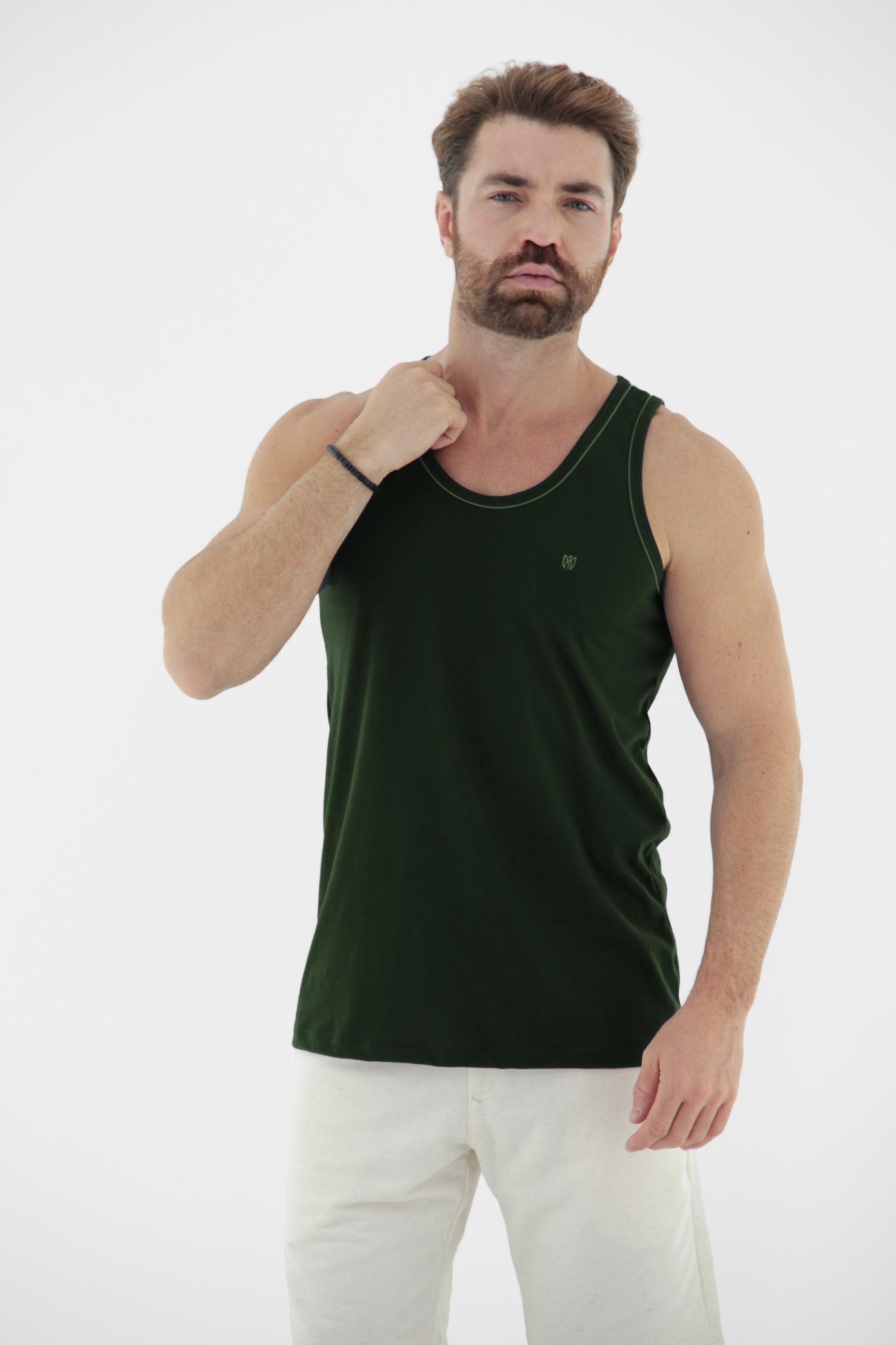 Vista lateral 5 do produto Regata com Filete Básica Masculina 100% Algodão