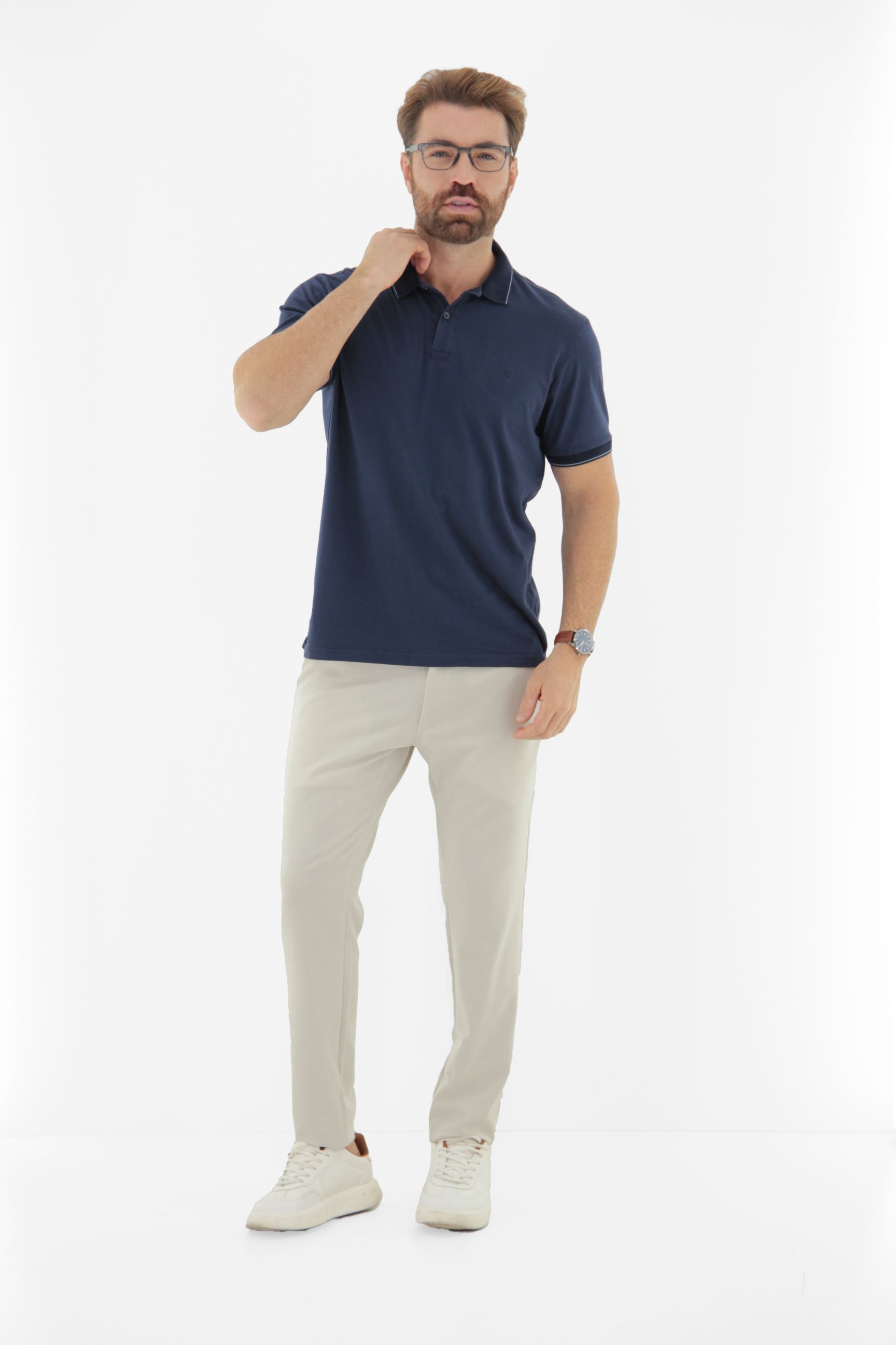 Vista alternativa de Polo Masculina Estonado Reativo