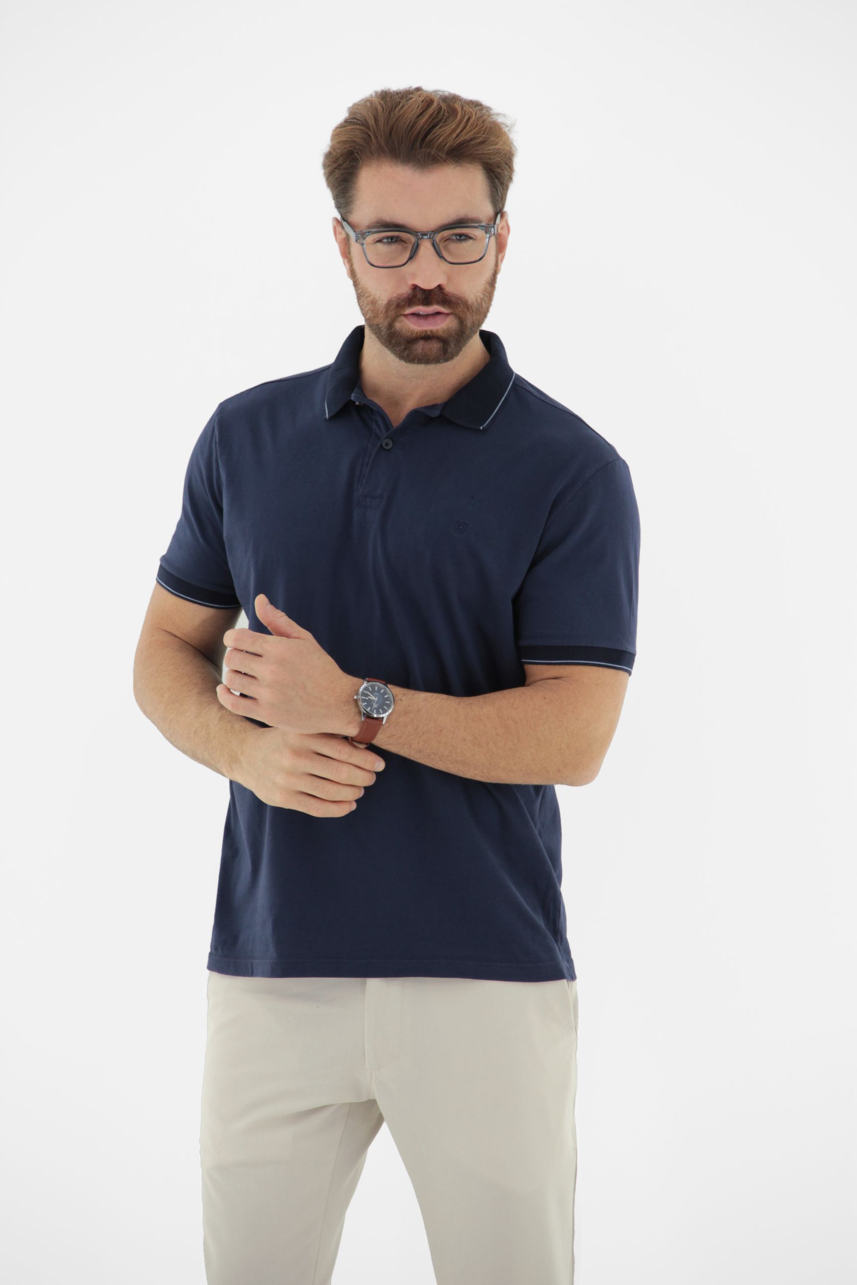 Fotografia de Polo Masculina Estonado Reativo