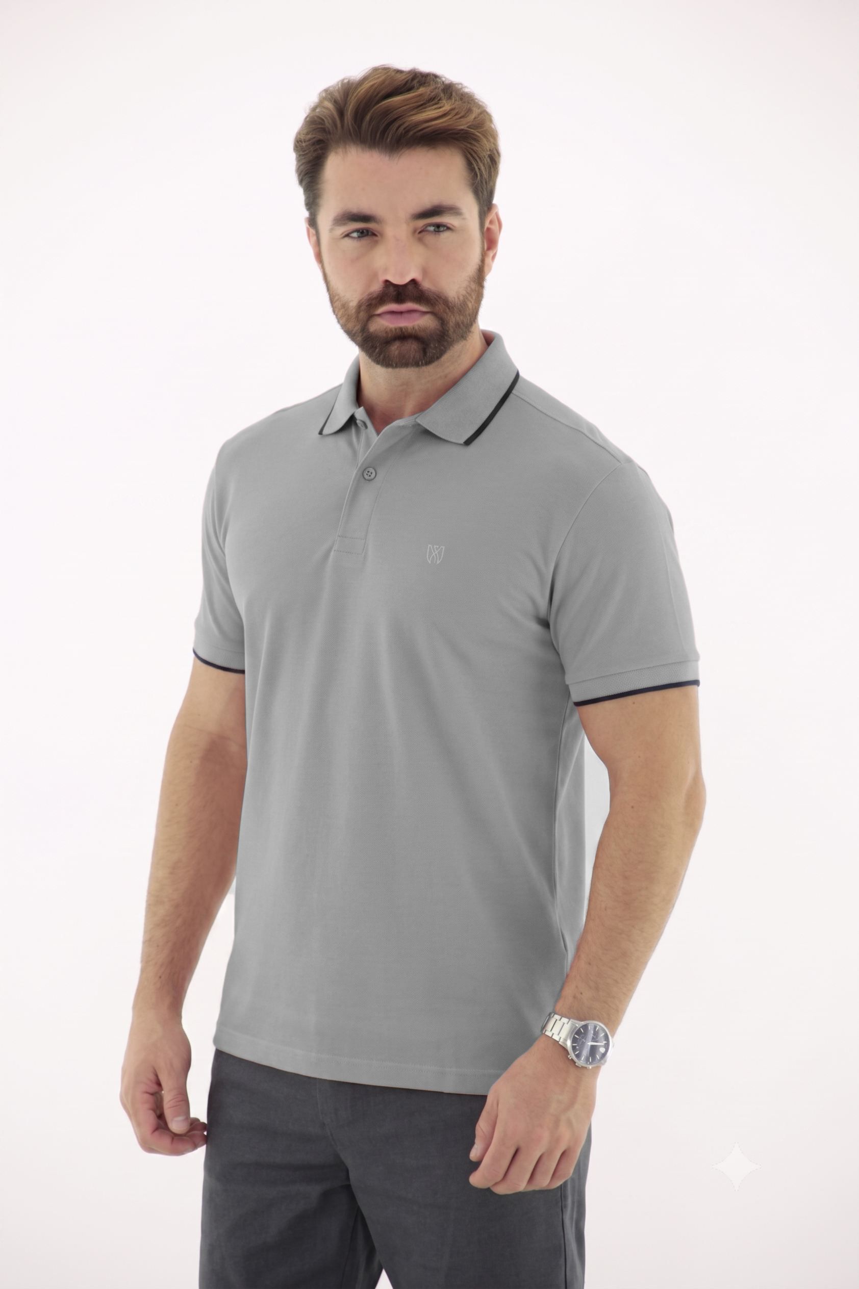 Vista lateral 8 do produto Polo em Piquet com Elastano Básica Masculina