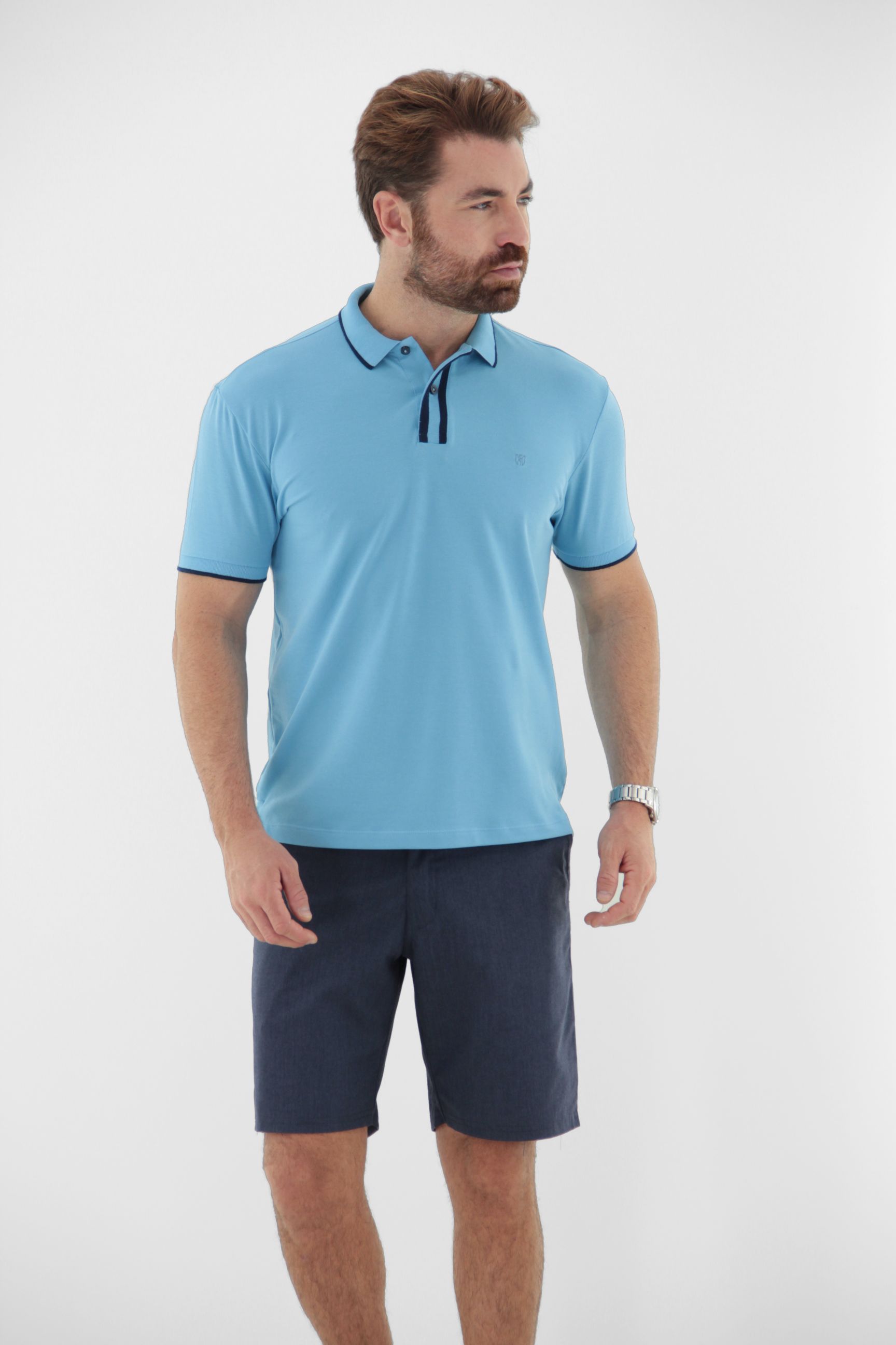 Vista alternativa de Polo Masculina Touch Pima com Peitilho