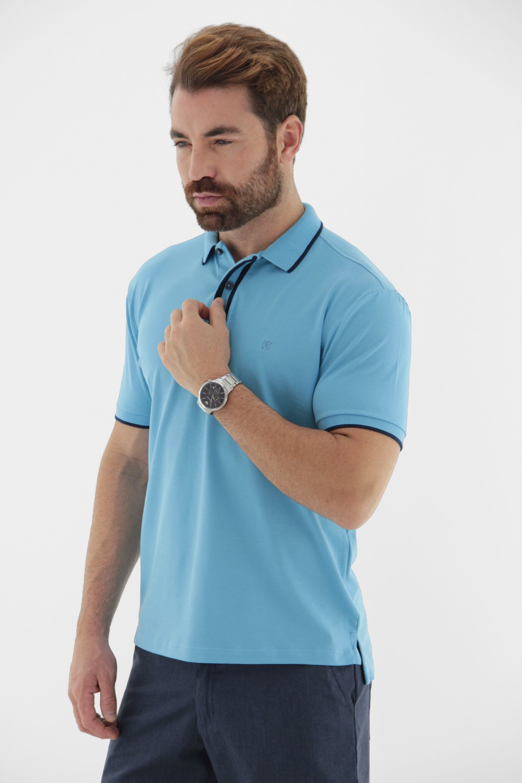 Fotografia de Polo Masculina Touch Pima com Peitilho