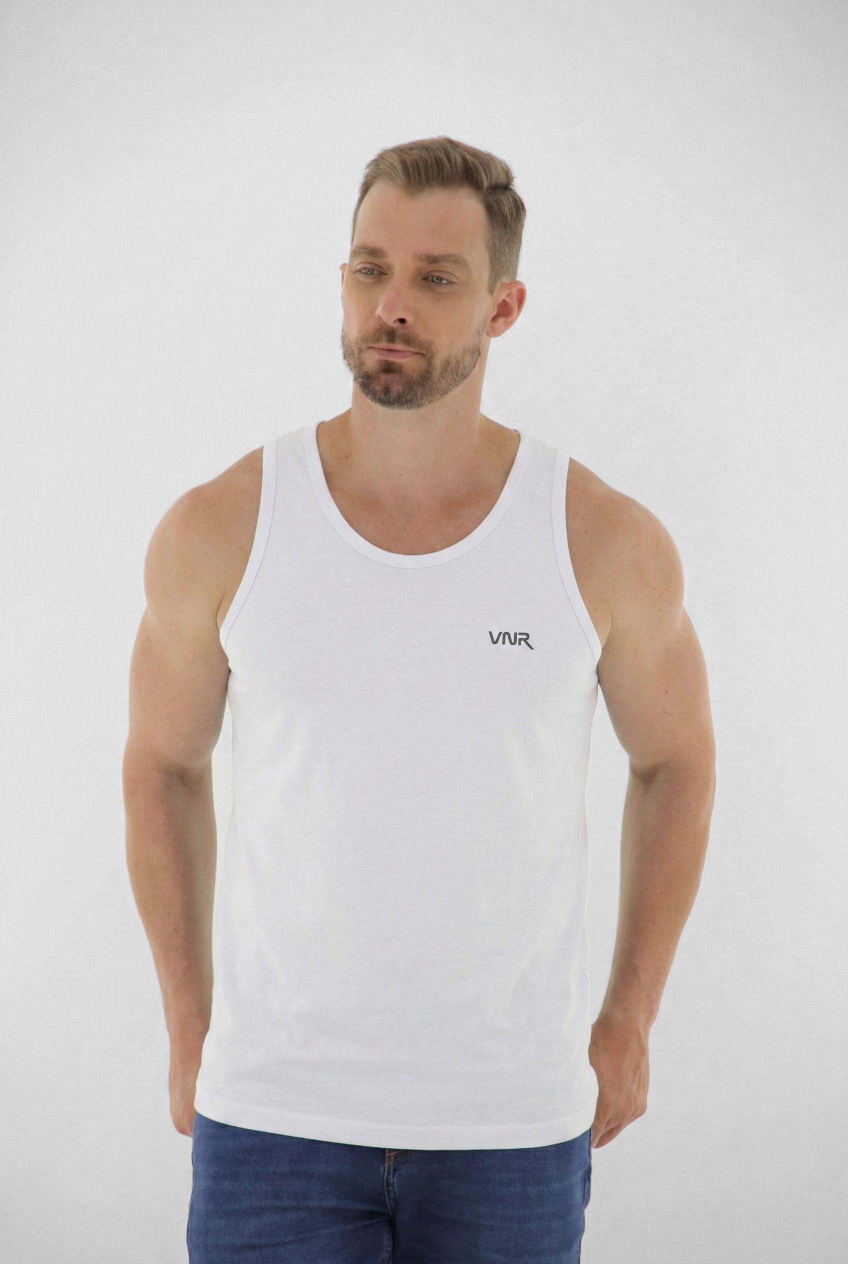 Vista alternativa de Regata Masculina Básica 100% Algodão