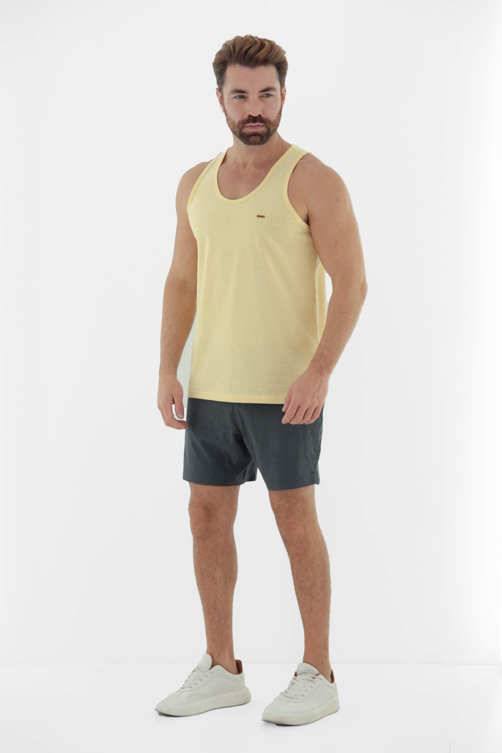 Vista alternativa de Regata Masculina Casual em Algodão Flame
