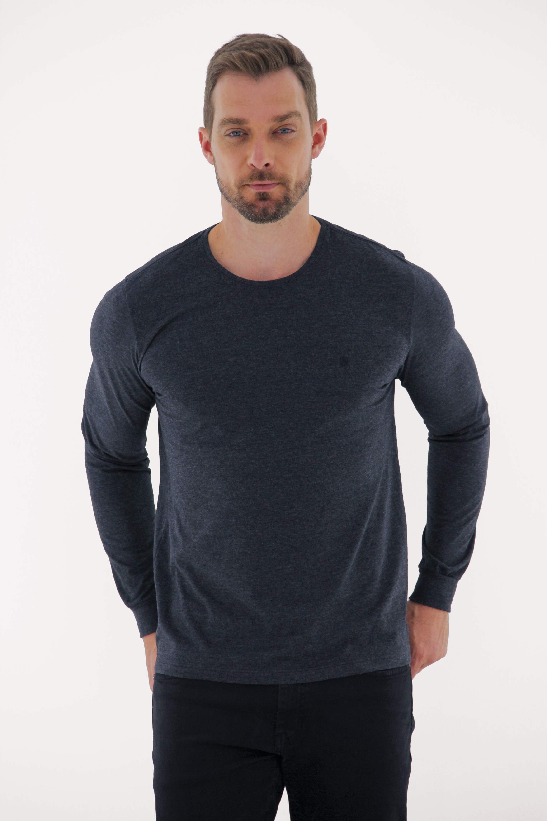 Fotografia de T-Shirt Básica Manga Longa Masculina