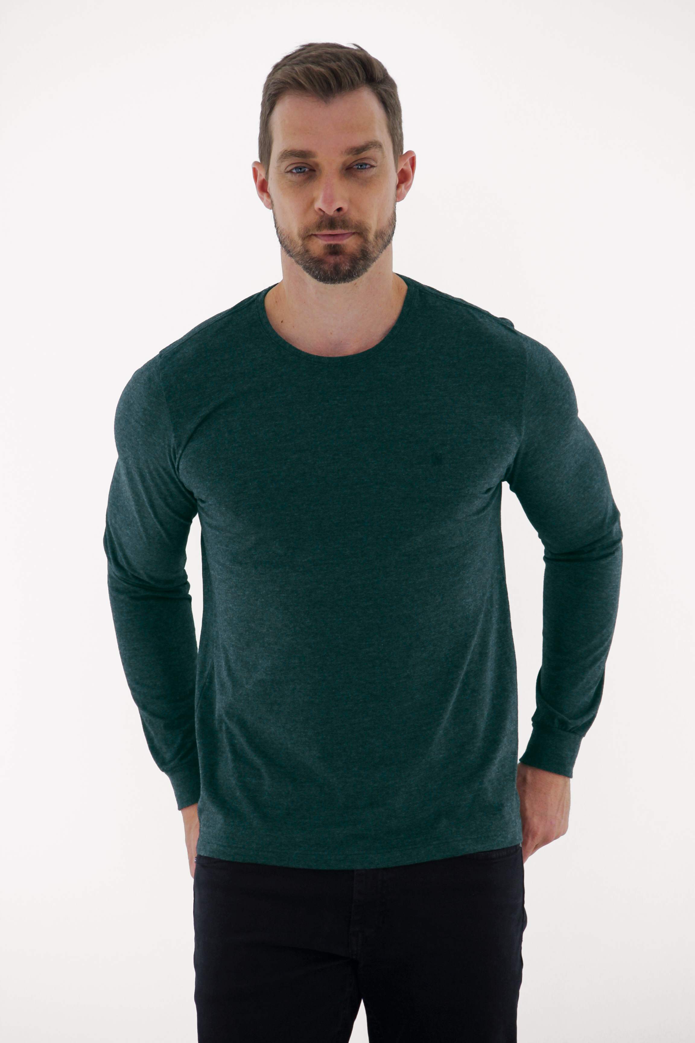 Vista alternativa de T-Shirt Básica Manga Longa Masculina